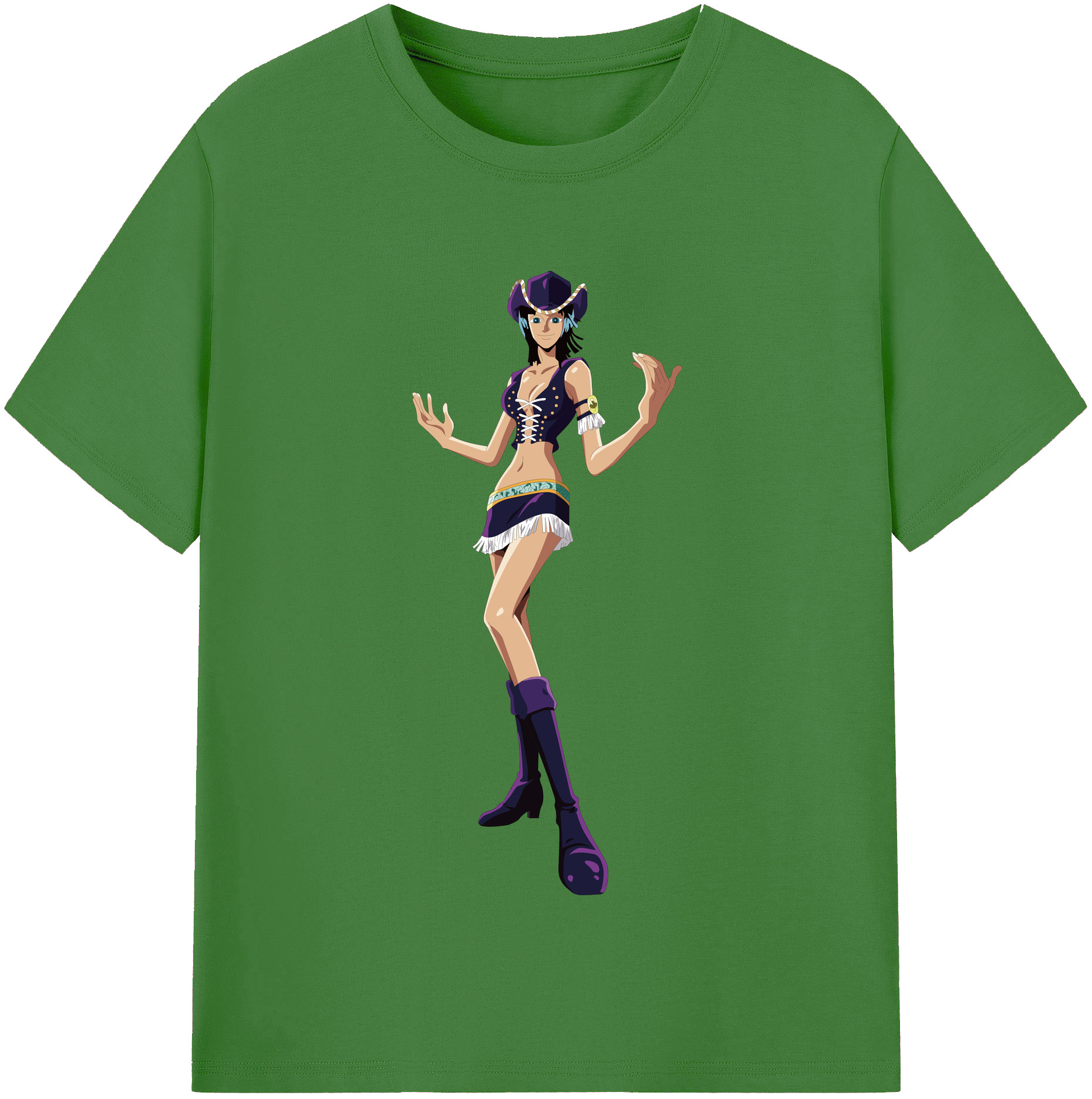 ワンピース ニコ・ロビン ONE PIECE Nico Robin レディースカジュアルプリントTシャツ（綿100％）
